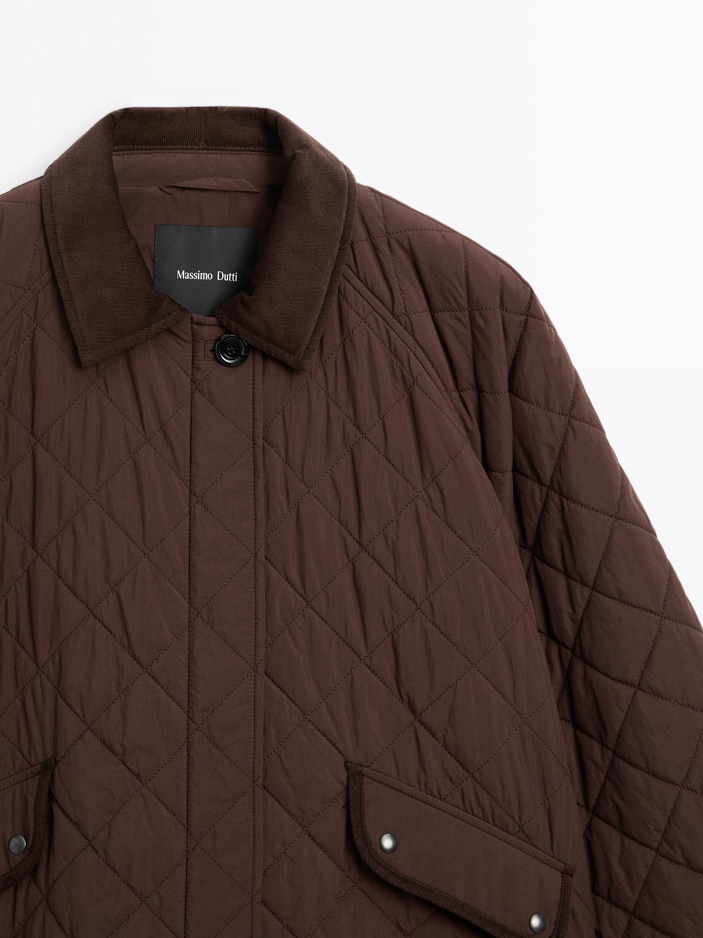 Short water-repellent jacket with corduroy detail